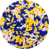 NCS Dark Blue, Yellow, and White Edible Jimmie Sprinkles, 8 ounces - Great for Cupcakes, Cookies, Cakes, Cakes Pops