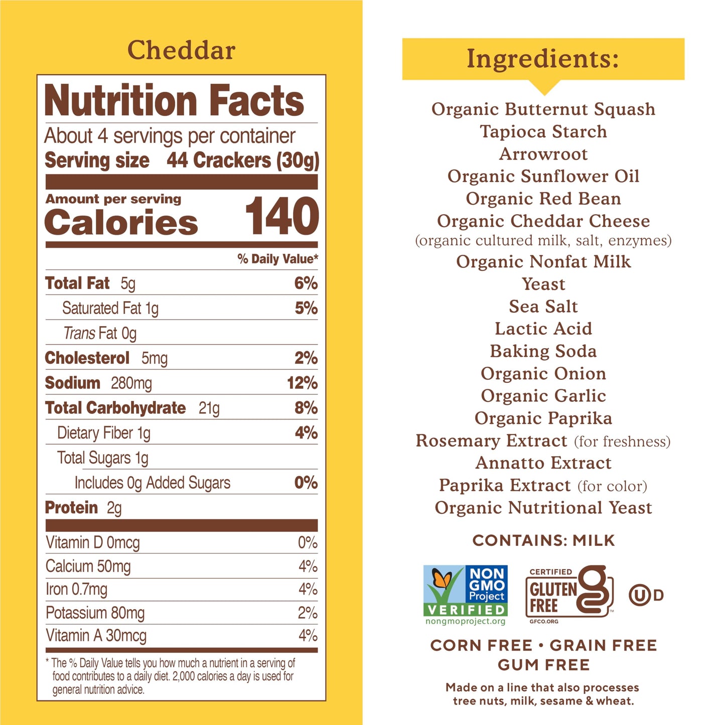 Simple Mills Pop Mmms Veggie Flour Baked Snack Crackers, Cheddar, Nothing Artificial, Kosher, Gluten Free & Non-Gmo, 4 Ounce (Pa