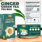 LeafLea Ginger Green Tea - Premium Green Tea Blend, 120 Tea Bags, Sugar-Free, Low Caffeine, Supports Digestive Wellness