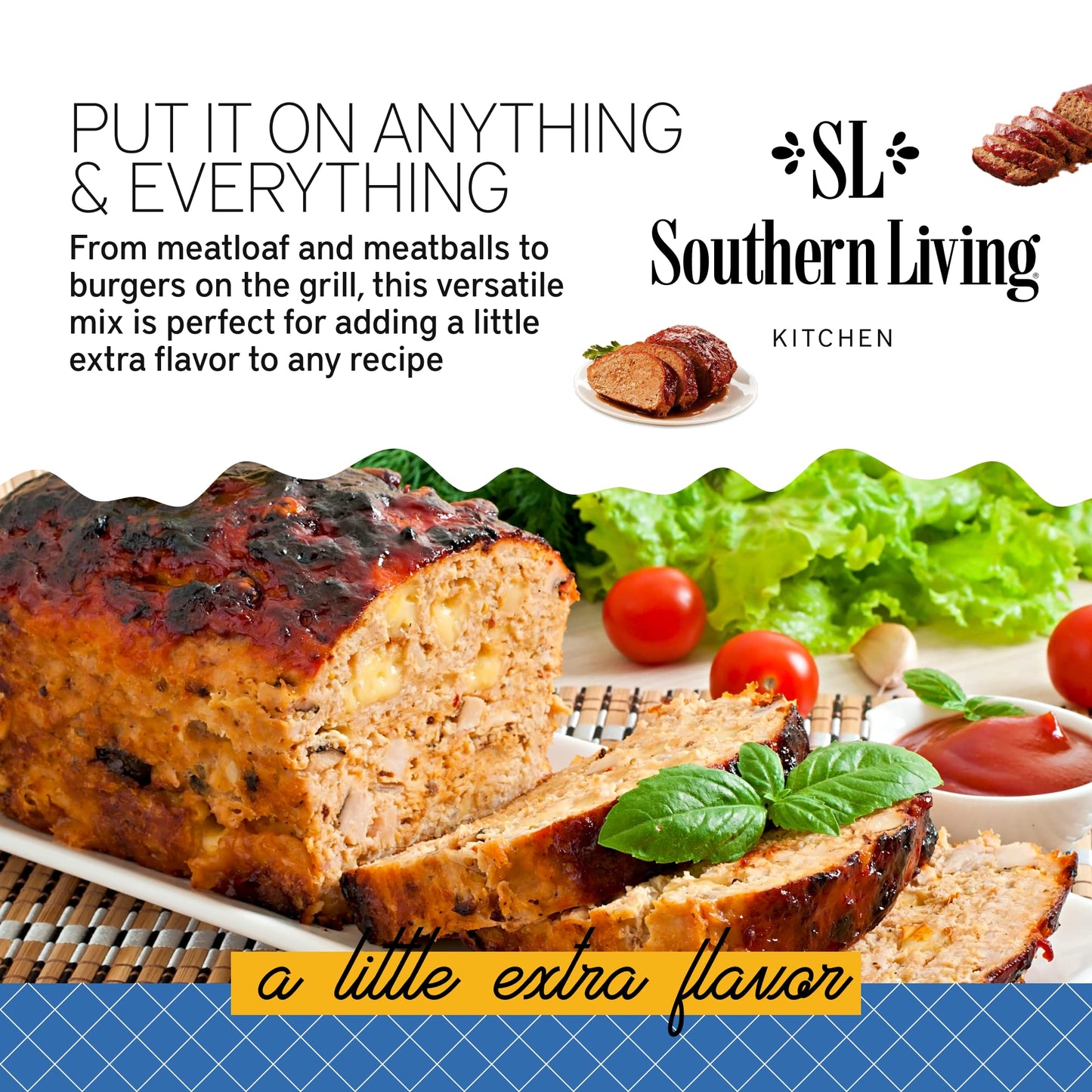 Southern Living Meatloaf Seasoning Mix, Meatloaf Seasoning & Spice For Family Dinner Recipes, 2.48 Oz.