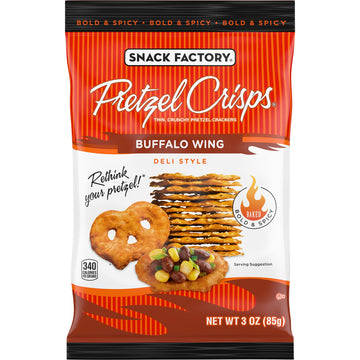Pretzel Crisps Buffalo Wing On-The-Go Bag, 3 Oz (Pack Of 8)