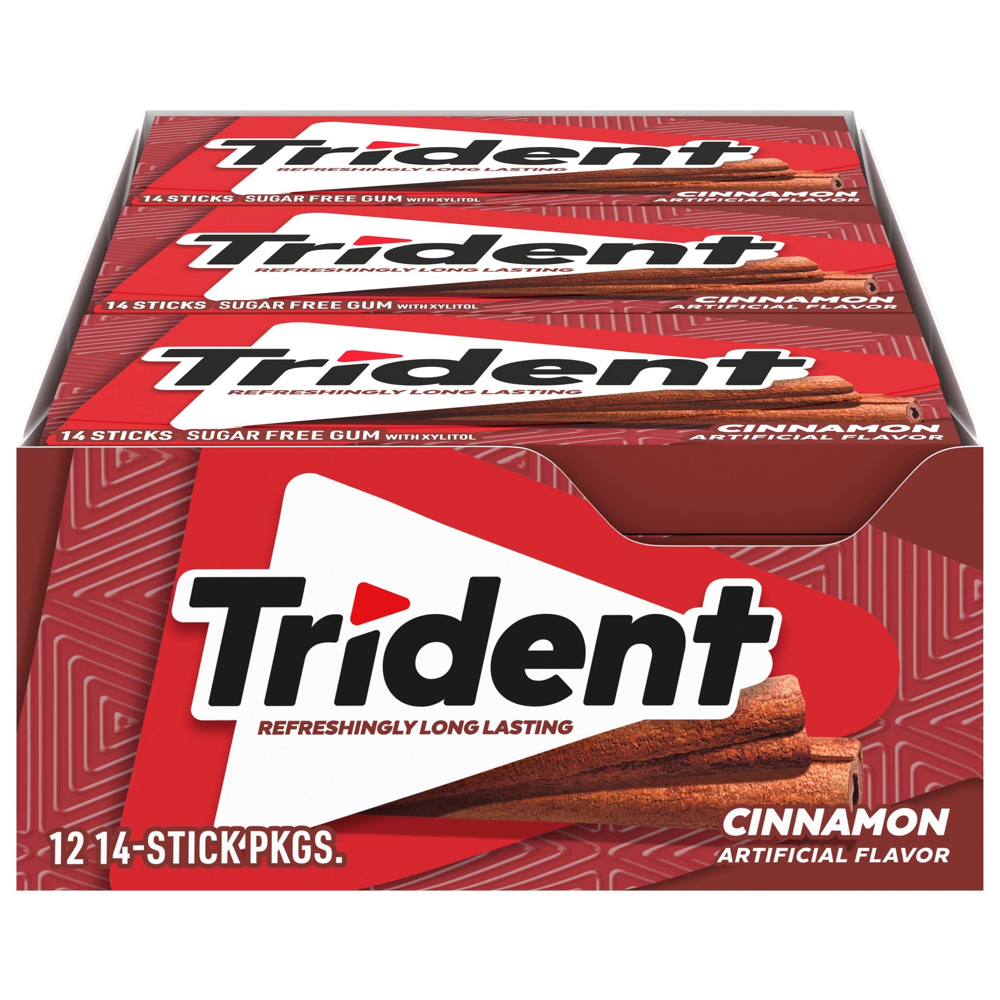 Trident Cinnamon Sugar-Free Chewing Gum, 12 Packs of 14 Pieces (168 Total Pieces)