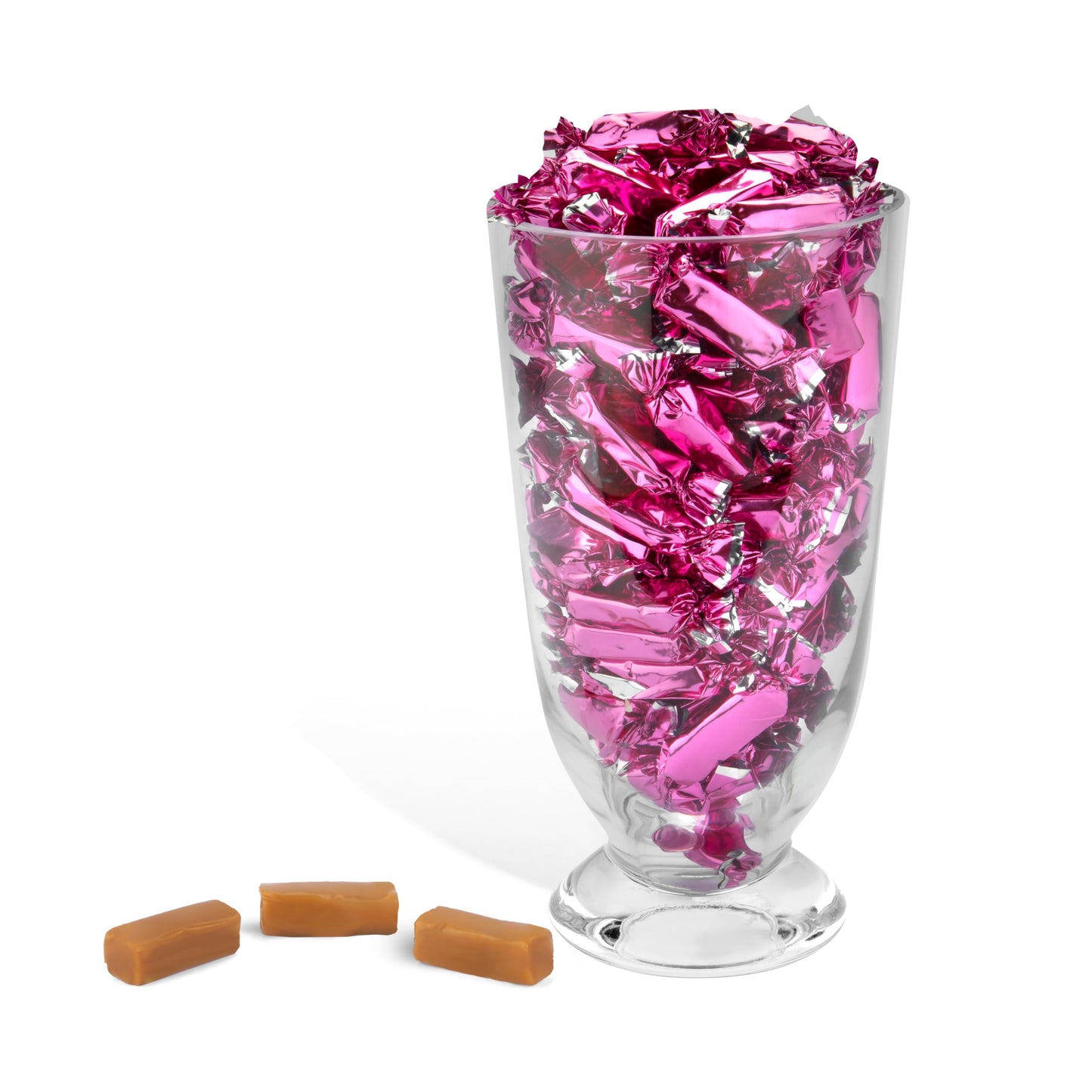 Candy Envy - Individually Wrapped Caramels - Hot Pink Wrapper - 2 Pound Bulk Hot Pink Candy