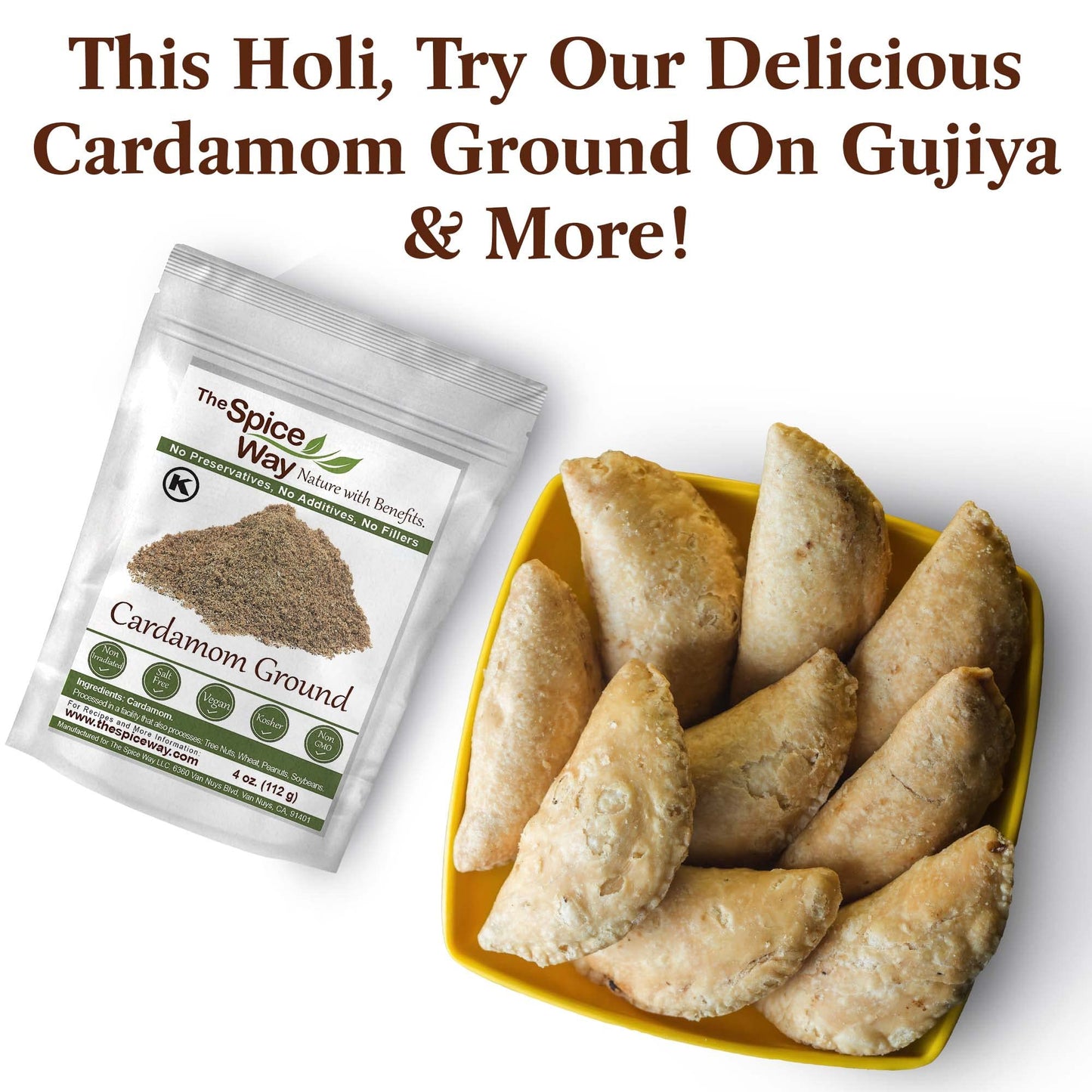 The Spice Way Cardamom Ground - (4 Oz) Ground Green Decorticated Cardamom Kosher By Ok