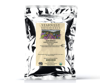 Starwest Botanicals Whole Organic Rose Hips, 1 Pound