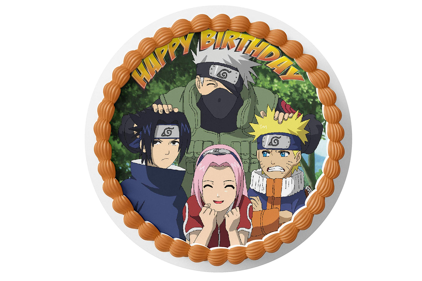 HAPPY CHOICES Edible Cake Toppers – Anime Ninja Design, 7.5 Inch, Red, 1 Count