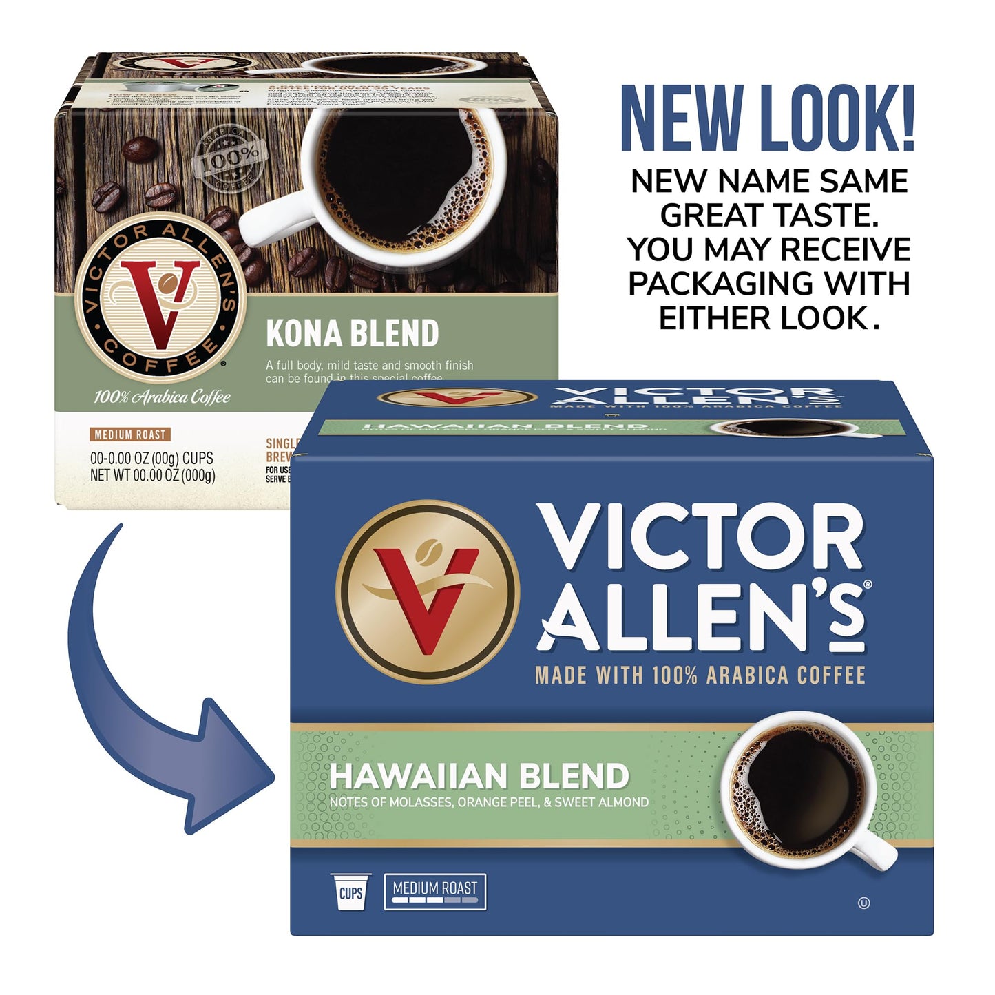 Victor Allens Coffee Hawaiian Blend, Medium Roast, 12 Count Single Serve Pods for Keurig, Brown