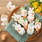 24Pcs Edible Floral Easter Bunny Ear Cupcake Toppers Edible Rabbit Ears Cupcake Picks Wafer Paper Easter Day Cake Toppers For Ea