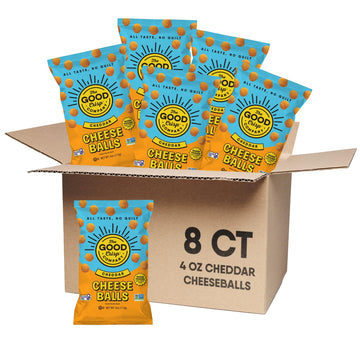The Good Crisp Company, Cheddar Cheese Balls, 4 Ounce Bags (Pack of 8)
