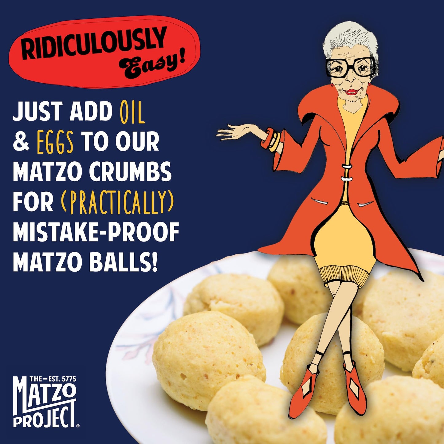 The Matzo Project Matzo Ball Mix, Natural, Vegetarian, No MSG, Nut Free, 3-Pack, 4.5oz Boxes, Kosher but NOT Kosher for Passover