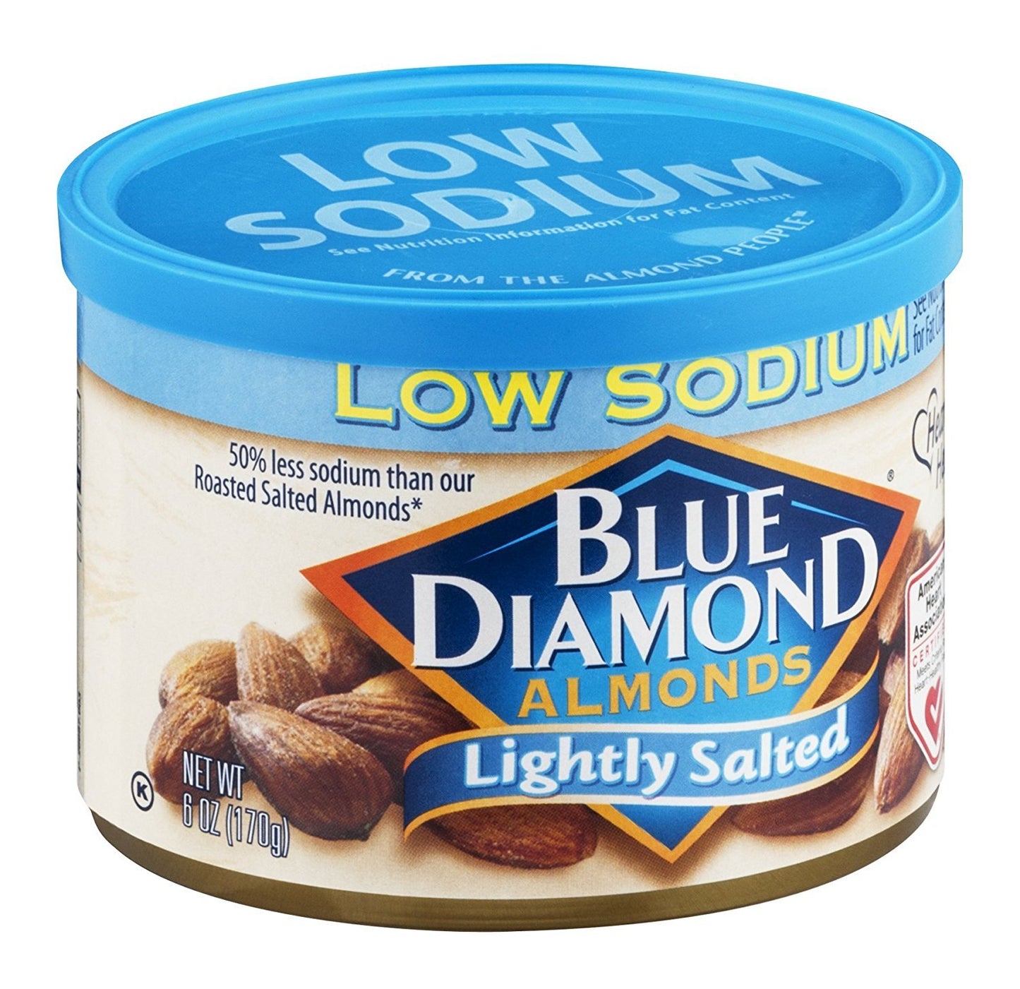 Blue Diamond Almonds Lightly Salted Almonds, 6 oz Package, Pack of 12
