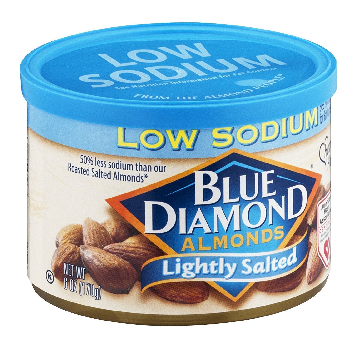 Blue Diamond Almonds Lightly Salted Almonds, 6 oz Package, Pack of 12