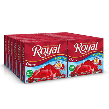 Royal Cherry Gelatin Dessert Mix, Sugar Free And Carb Free (12 - .32Oz Boxes)
