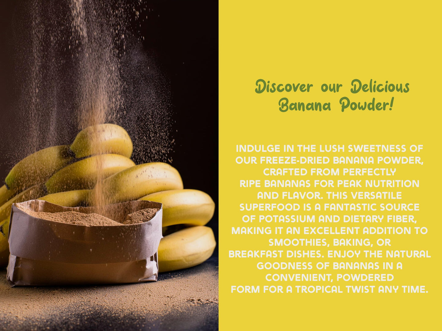Ancient Roots Banana Powder - Freeze-Dried, All-Natural, No Sugar Added, Smoothie Mix, Support Digestive Health Naturally, 3.5 O
