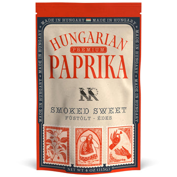 MEROPS Premium Smoked Sweet Hungarian Paprika Powder - Non-GMO, Deep Red Color - 4 oz Resealable Bag