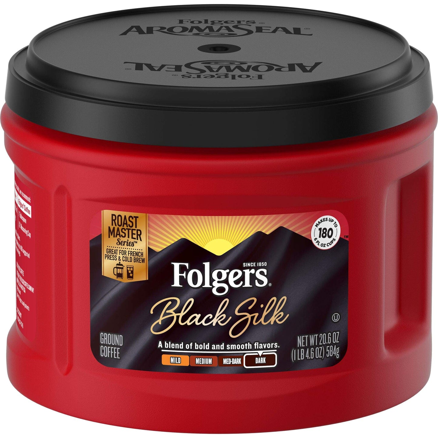 Folgers Black Silk Dark Roast Ground Coffee, 20.6 Ounce (Pack of 3)