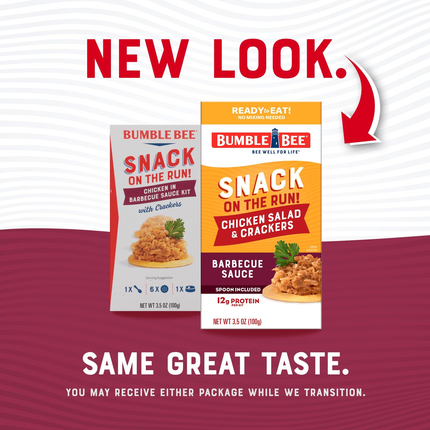 Bumble Bee Snack on the Run BBQ Chicken Salad with Crackers Kit, 3.5 oz (Pack of 12) - Ready to Eat, Spoon Included - Shelf Stab