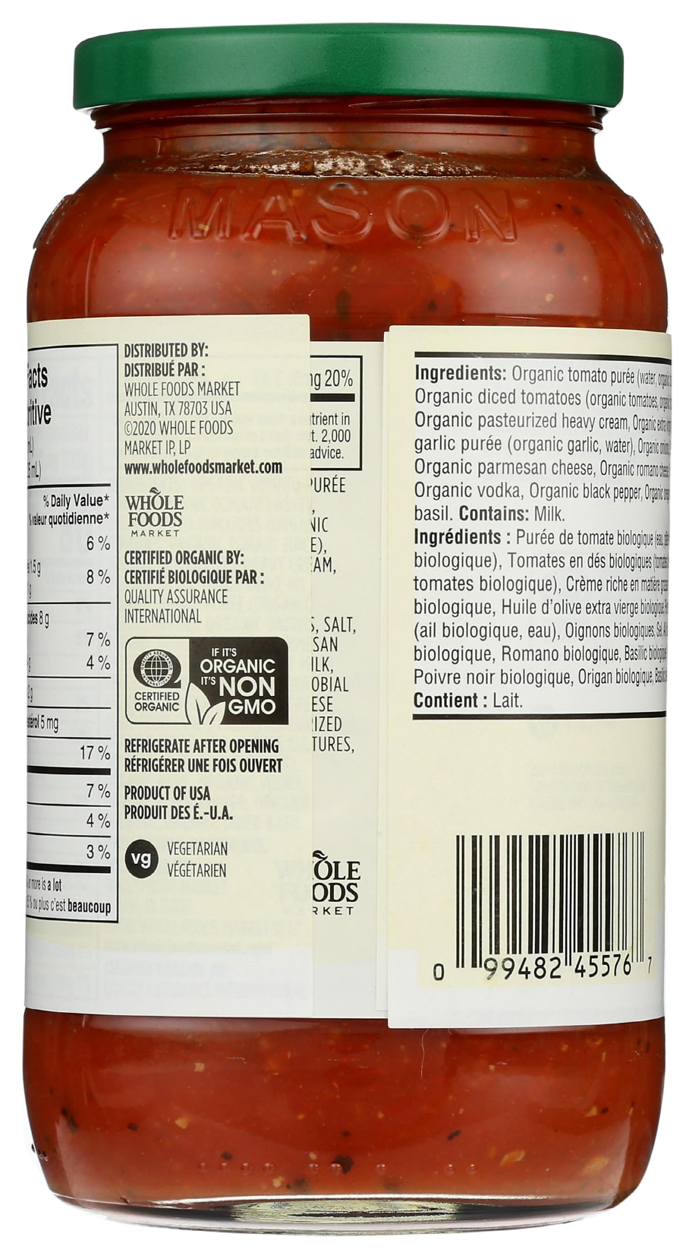 365 By Whole Foods Market, Organic Creamy Spirit-Inspired Flavor Pasta Sauce, 25 Ounce