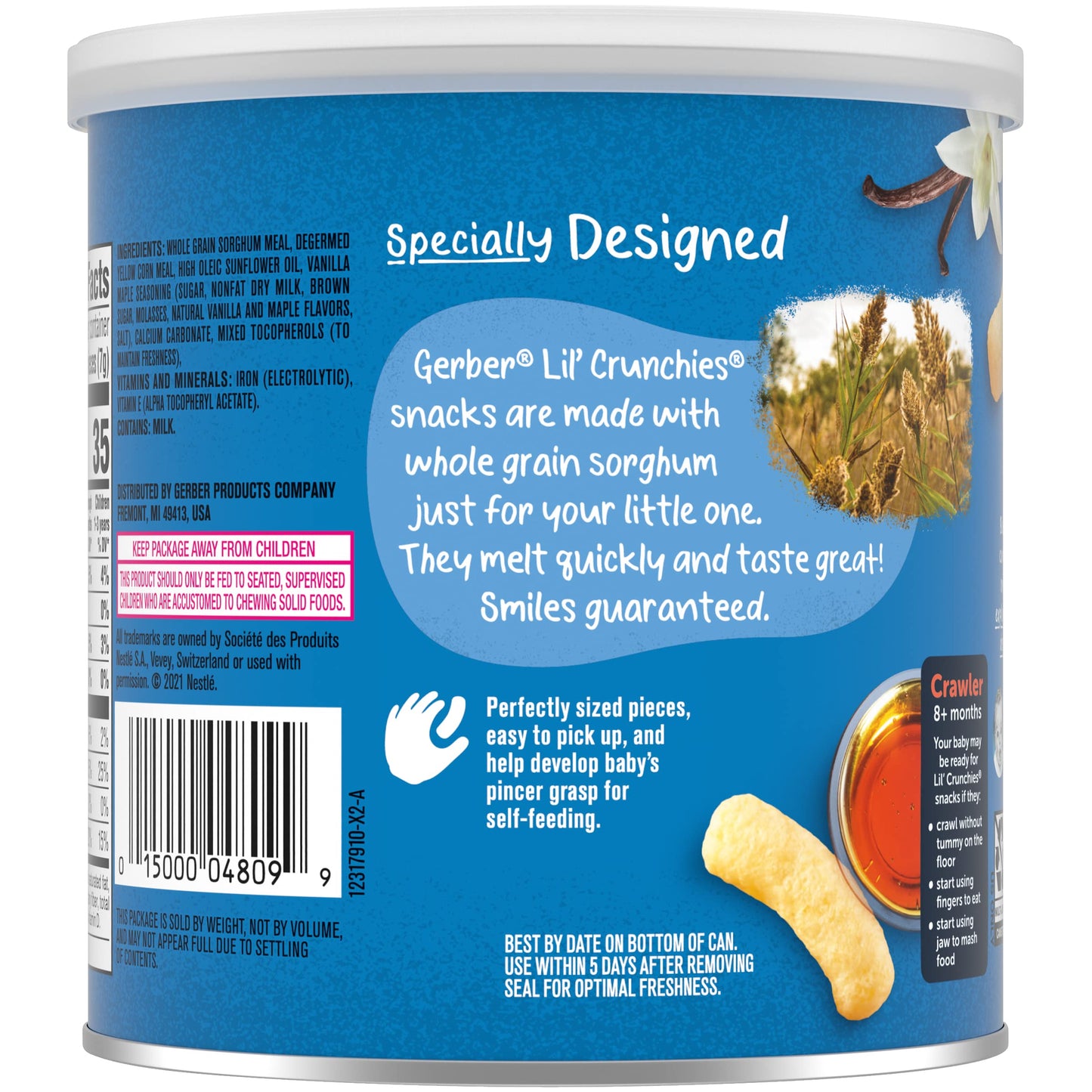 Gerber Graduates Little Crunchies Whole Grain Corn Snacks Variety Pack, 1.48 Ounce (Vanilla Maple, Pack Of 2)