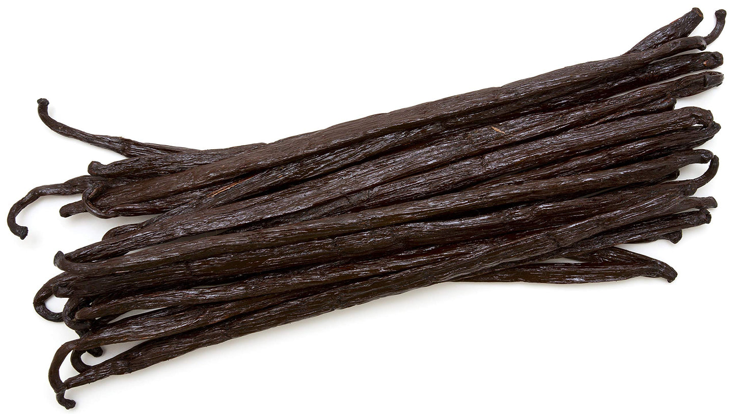 Vanilla Bean Kings Organic Madagascar Vanilla Beans - Whole Grade B Pods, 50 Count, Black/Dark Brown