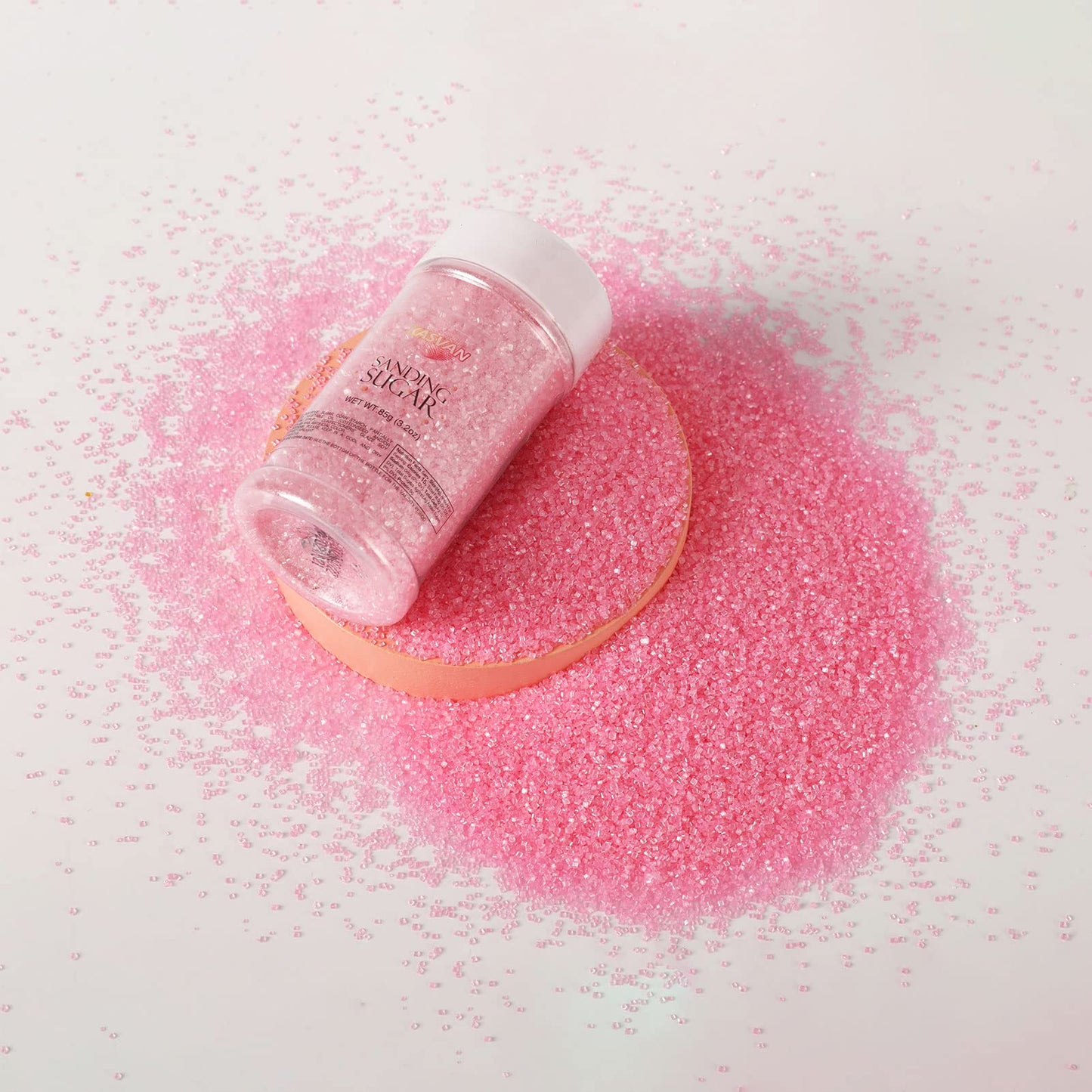 Kasvan Pink Sanding Sugar Sprinkles - Edible Sugar Crystals, Baking Cake Decorations, Ice Cream Toppings Cupcake Decorating, Wed