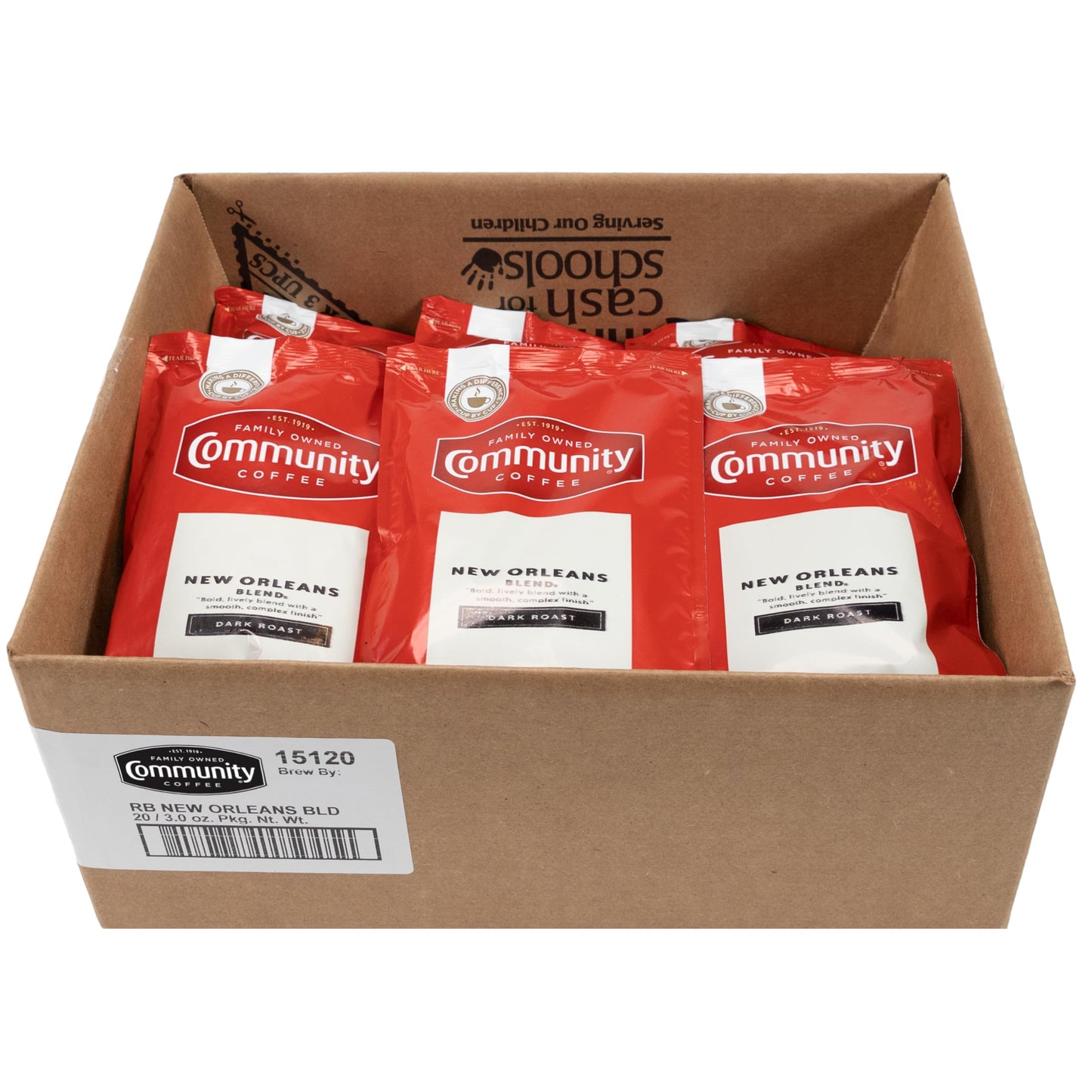 Community Coffee New Orleans Blend  Dark Roast Pre-Measured Coffee Packs  3.0 Ounce Each (Box of 20)