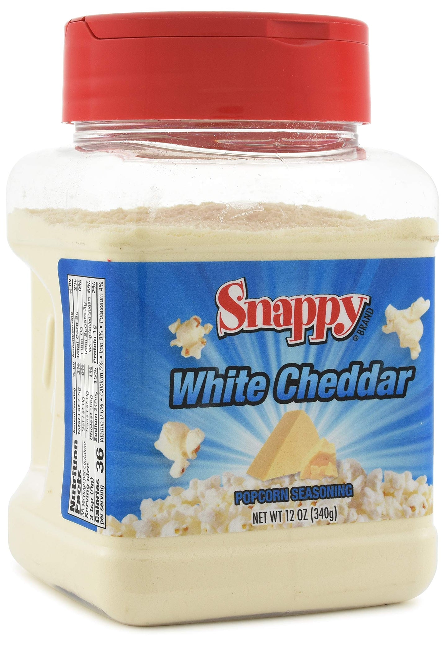SNAPPY White Cheddar Cheese Popcorn Seasoning, 12 Oz, Pack of 1