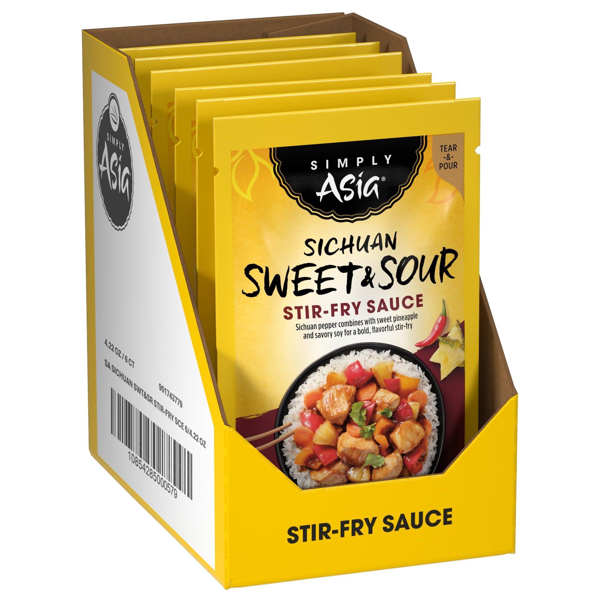 Simply Asia Sichuan Sweet & Sour Stir-Fry Sauce, 4.22 oz (Pack of 6)