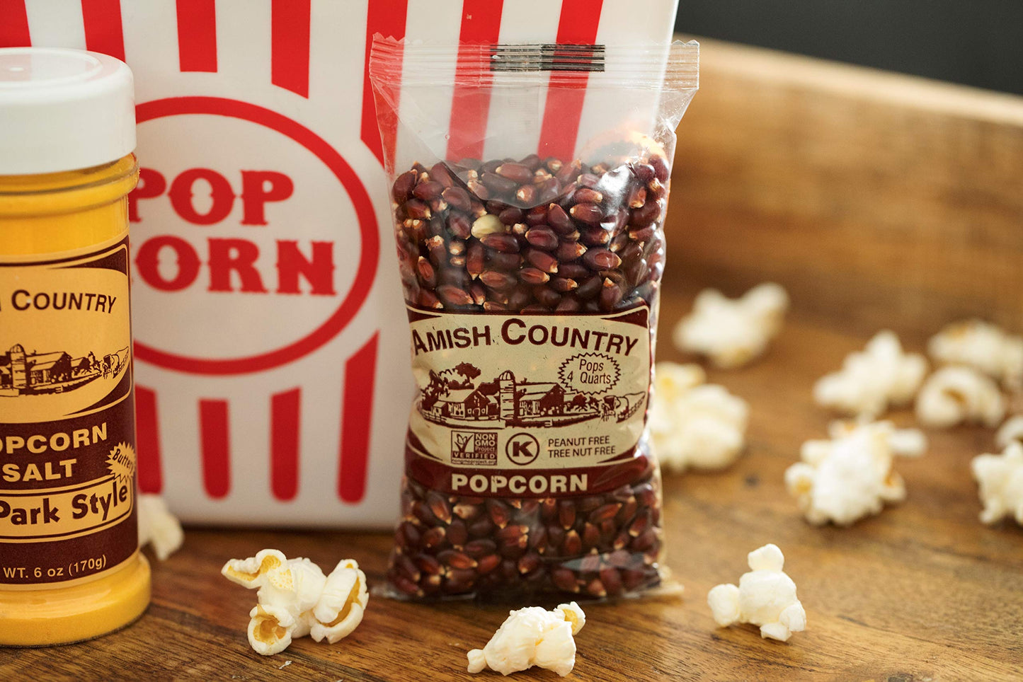 Amish Country Popcorn | 24-4 Oz Bags - Red Popcorn Kernels | Old Fashioned, Non-Gmo And Gluten Free