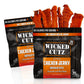 Wicked Cutz Buffalo Chicken Jerky, 27g Protein Per Bag, Tender & Easy to Chew Alternative to Chicken Sticks, USA Made High Prote
