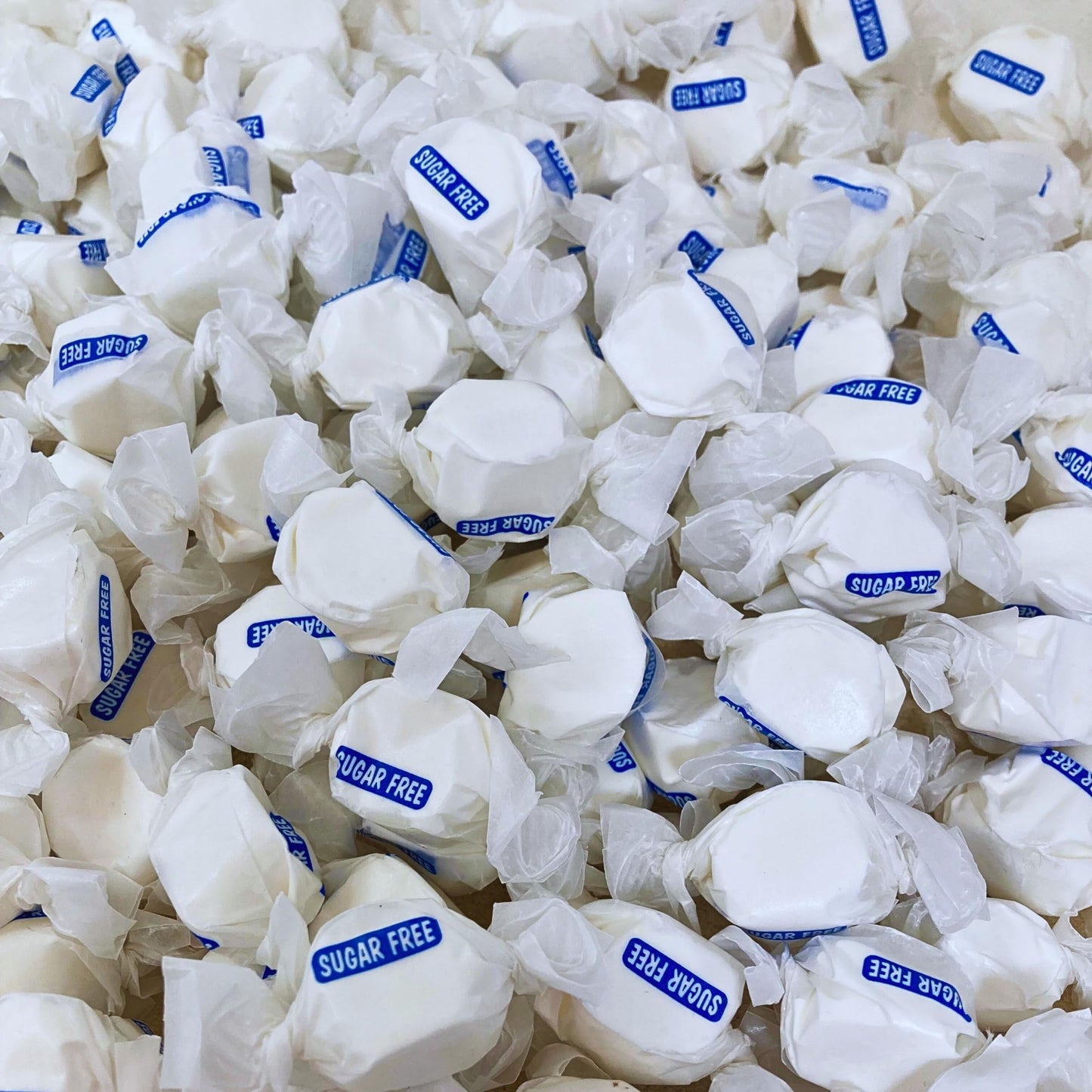Sugar Free Vanilla Salt Water Taffy - 1Lb (16Oz) Bulk Bag Individually Wrapped Soft & Chewy Nut Free, Gluten Free, Diabetic & Keto Friendly Gourmet Candy For Taffy Lovers