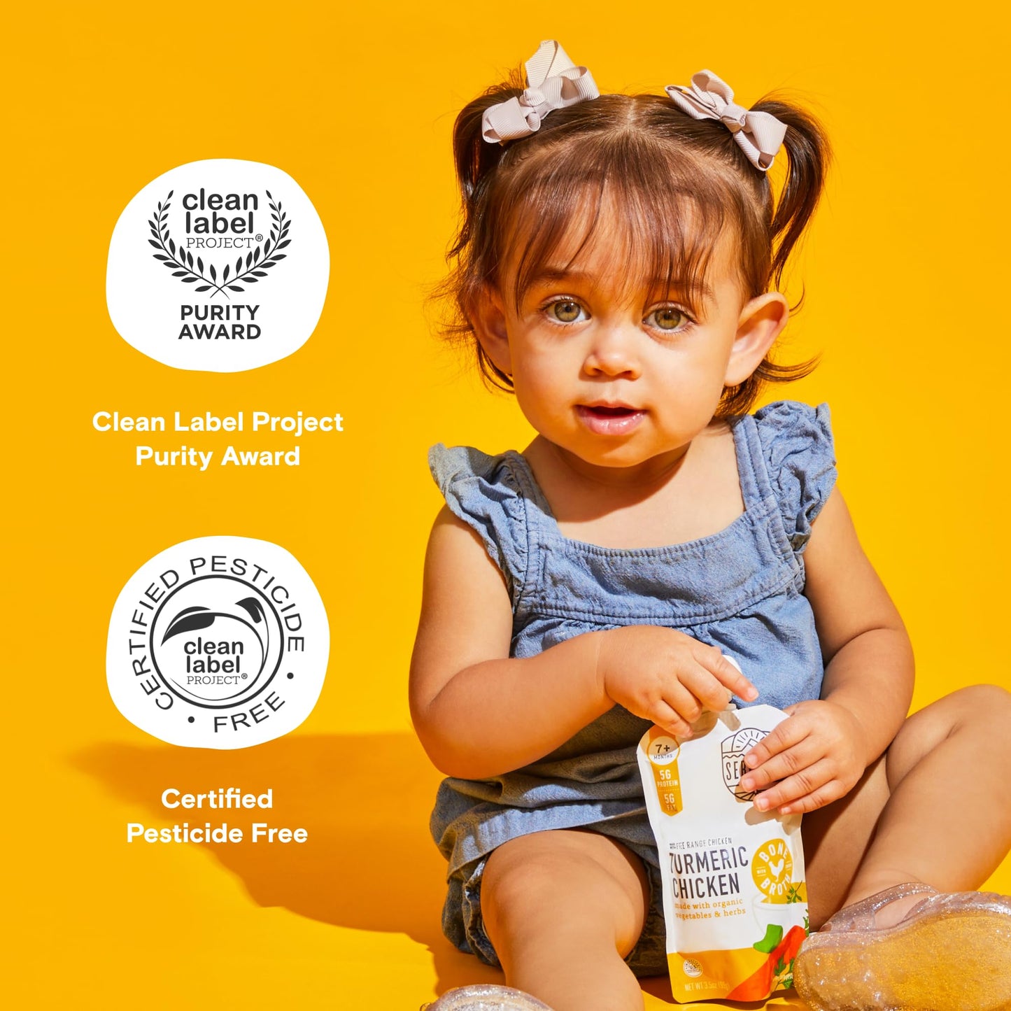 Serenity Kids Bone Broth Puree Made With Organic Veggies  Clean Label Project Purity Award Certified  3.5 Ounce Bpa-Free Pouch