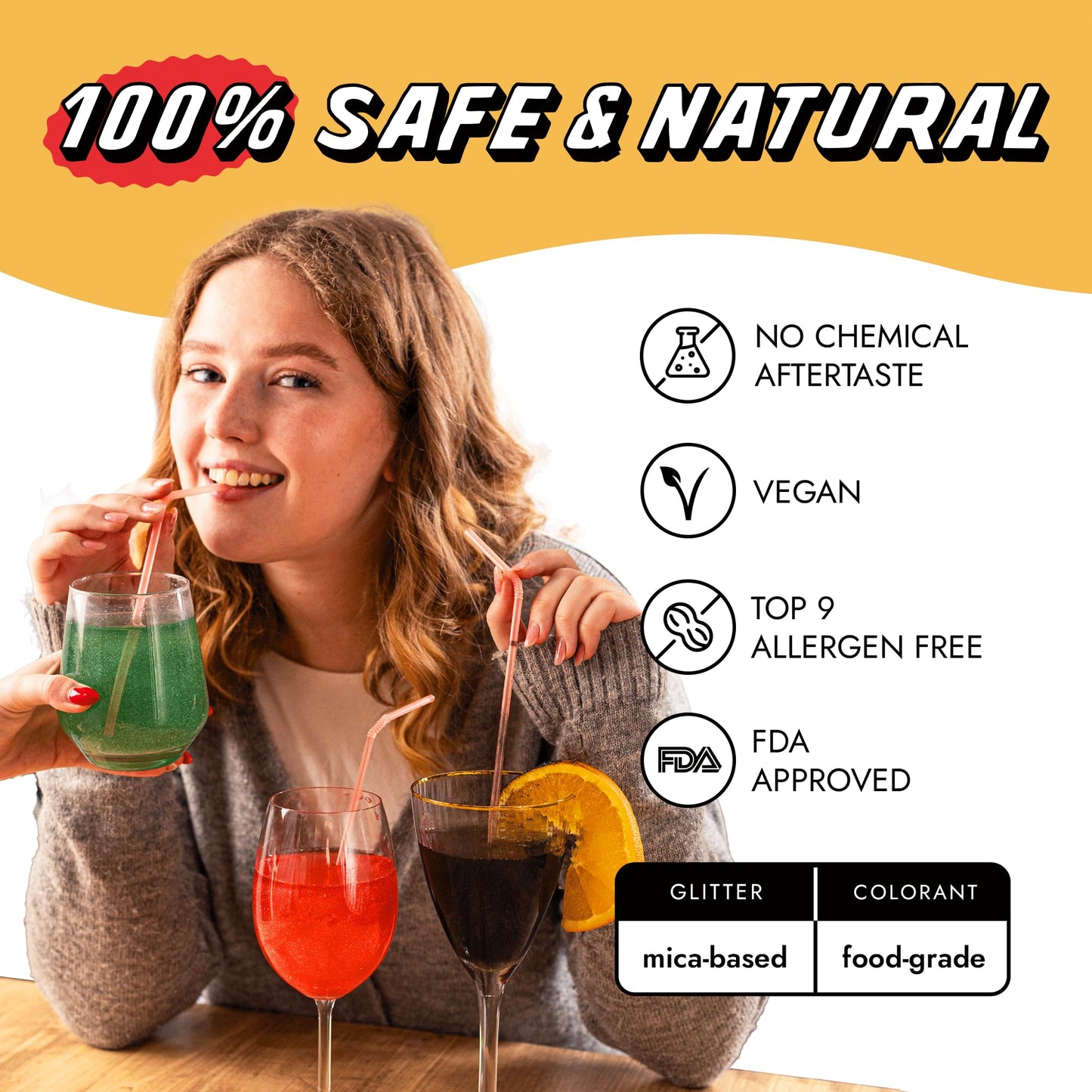 MONÉGASQUE Edible Glitter for Drinks & Cakes, 10g, Iconic Gold
