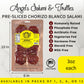 ANGELS SALUMI Pre-Sliced Chorizo Blanco Salami – Gourmet Charcuterie – 3oz – Humanely Raised, Vegetarian Fed, MSG-Free