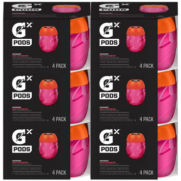 Gatorade GX Pods, Kiwi Strawberry, 24ct (6 x 4-pack), Unisex Adult Sports Drink Pods