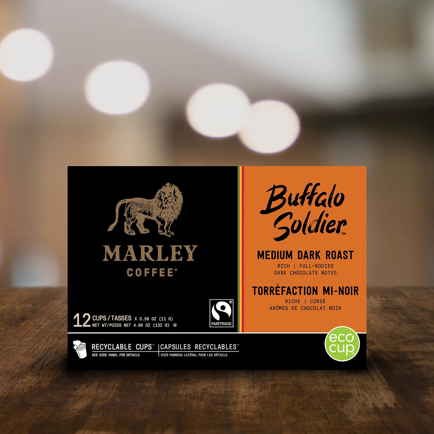 Marley Coffee Buffalo Soldier, Fairtrade Certified, Medium-Dark Roast Coffee, Keurig K-Cup Brewer Compatible Pods (6 Boxes, Each