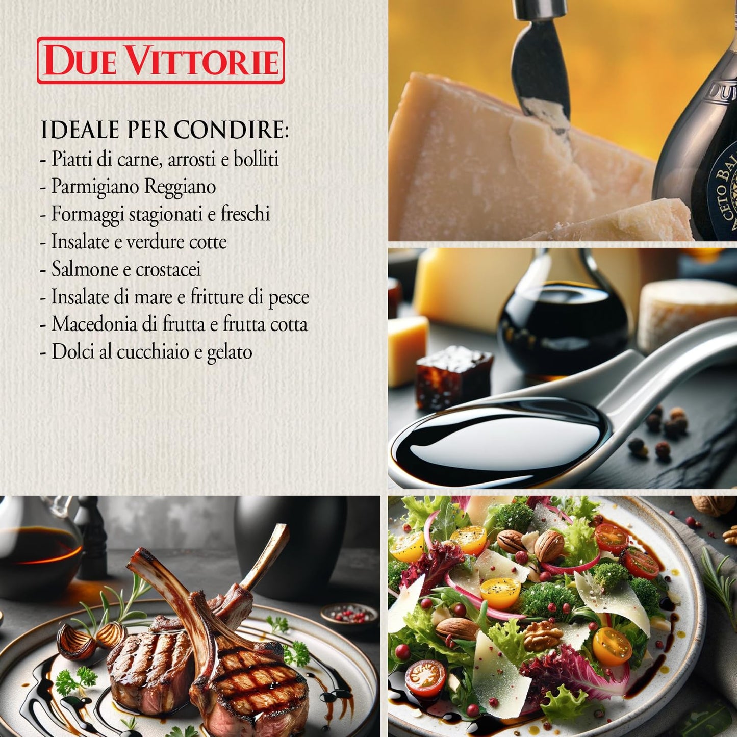 Due Vittorie Balsamic Vinegar, Barrel Aged, 8.45 fl oz / 250ml, IGP Modena, All-Natural, Cork Pourer, Extra Dense