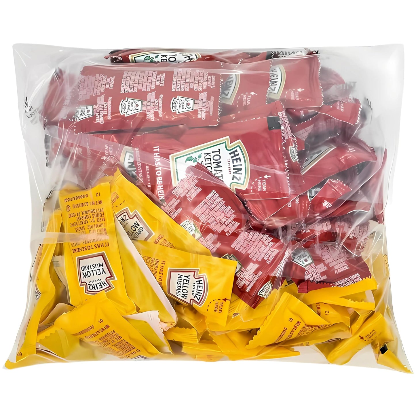 Heinz Condiment Packets Ketchup and Mustard (100 Total; 50 Each Flavor)