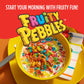 Post Fruity PEBBLES Cereal, Fruity Kids Cereal, Gluten Free Rice Cereal for Kids, 2 OZ Individual Cereal Cup