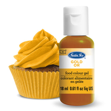 Satin Ice Food Color Liquid Gel, 0.61 Fl Oz Bottle, Gold