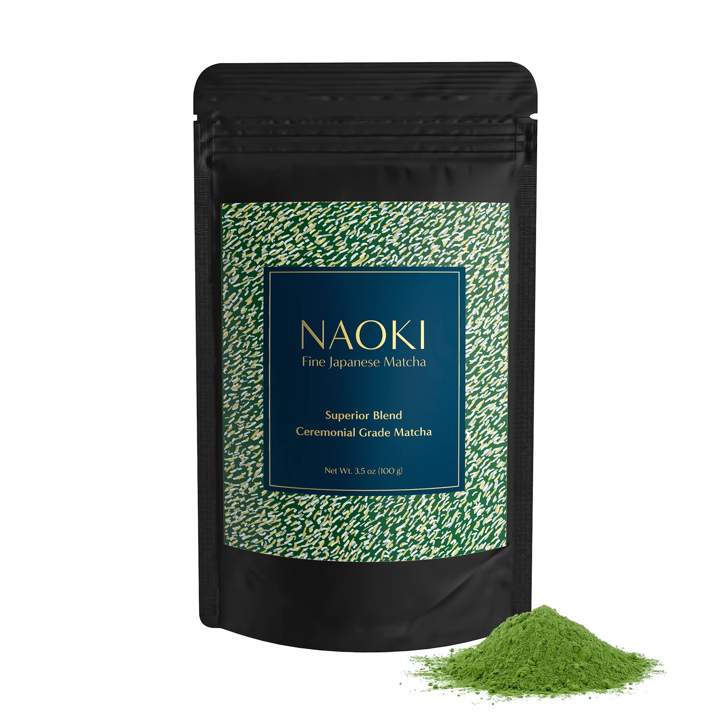 Naoki Matcha Superior Ceremonial Grade Matcha Green Tea Powder, 100g (3.5oz), Authentic Japanese First Harvest from Uji, Kyoto