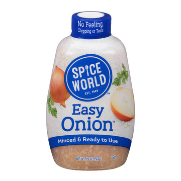 Spice World Squeezable Easy Onion - 20oz Ready-to-Use Minced Onion - Perfect for Hot Dogs, Stir Fry, Marinades, & More - Simply 