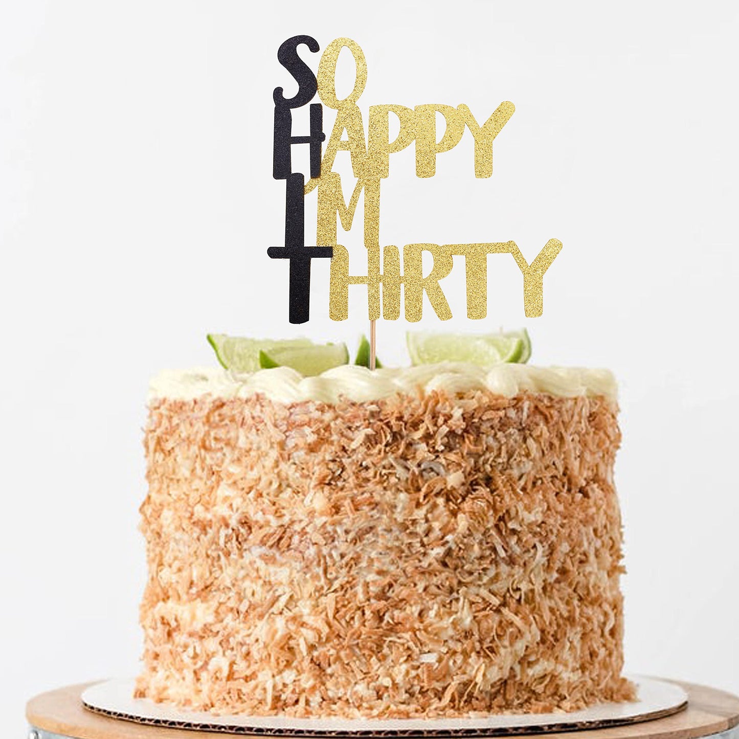 So Happy I'M Thirty Cake Topper - 30Th Birthday Cake Topper, Fabulous Birthday Cake Party Decorations.Black Men'S And Women'S 30