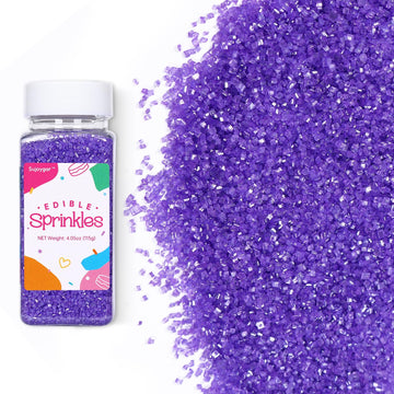 Purple Sprinkles for Cake Decorating, 4.02oz Purple Sanding Sugar Sprinkles, Edible Glitter Sprinkles for Cupcake Toppers Baking