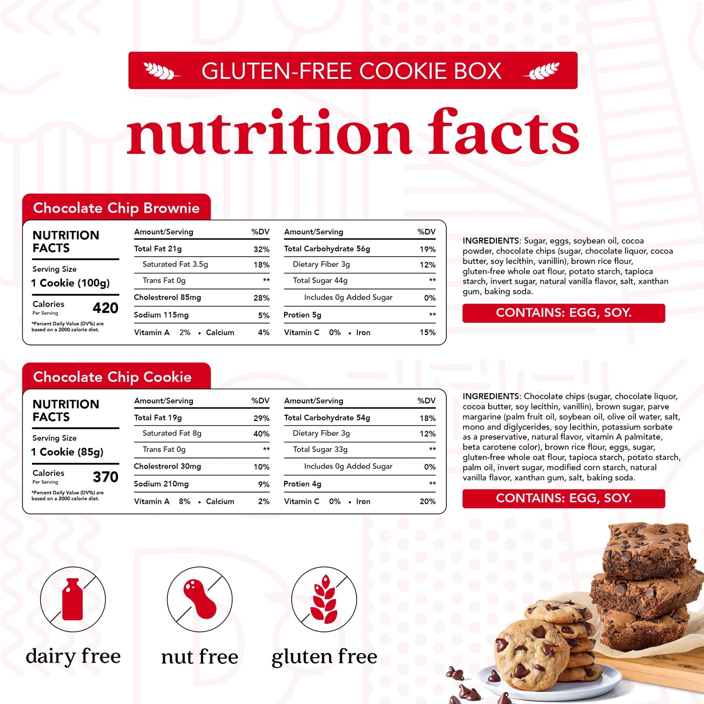 Davids Cookies Gluten-Free Chocolate Chip Cookies and Brownies - Gourmet Bakery Desserts Ideal for a Delightful Food Gift for F