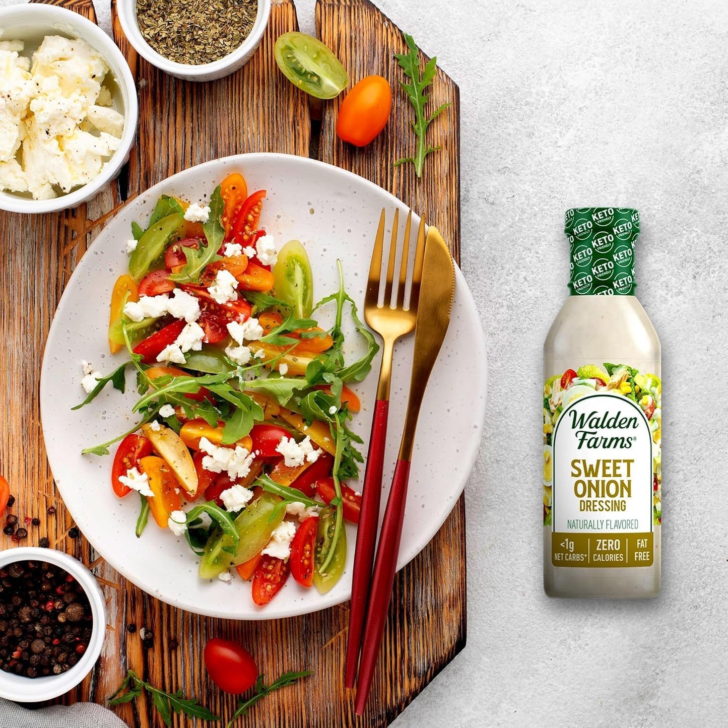 Walden Farms Sweet Onion Dressing - Low Carb, Sugar-Free, 12 Fl Oz Bottle