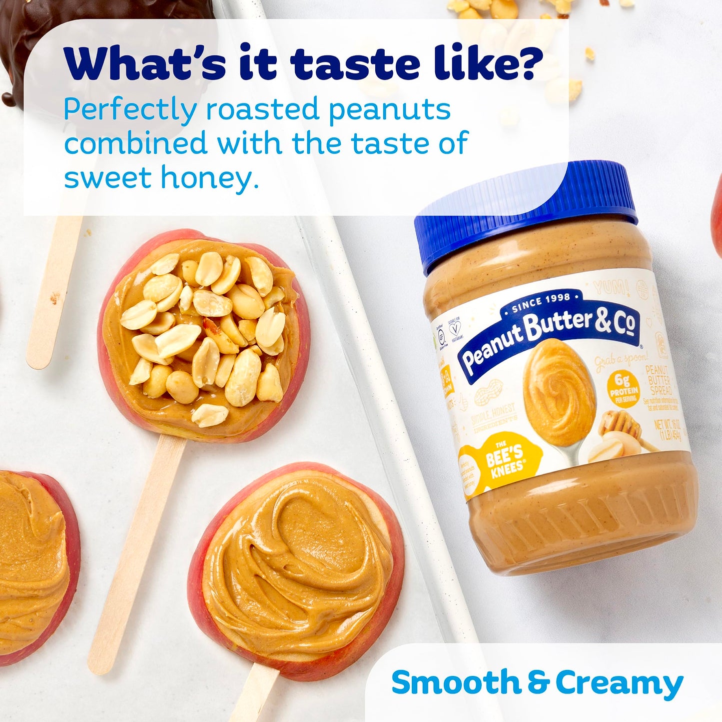 Peanut Butter & Co. The Bees Knees (Honey) Peanut Butter, Gluten Free, 16 Ounce
