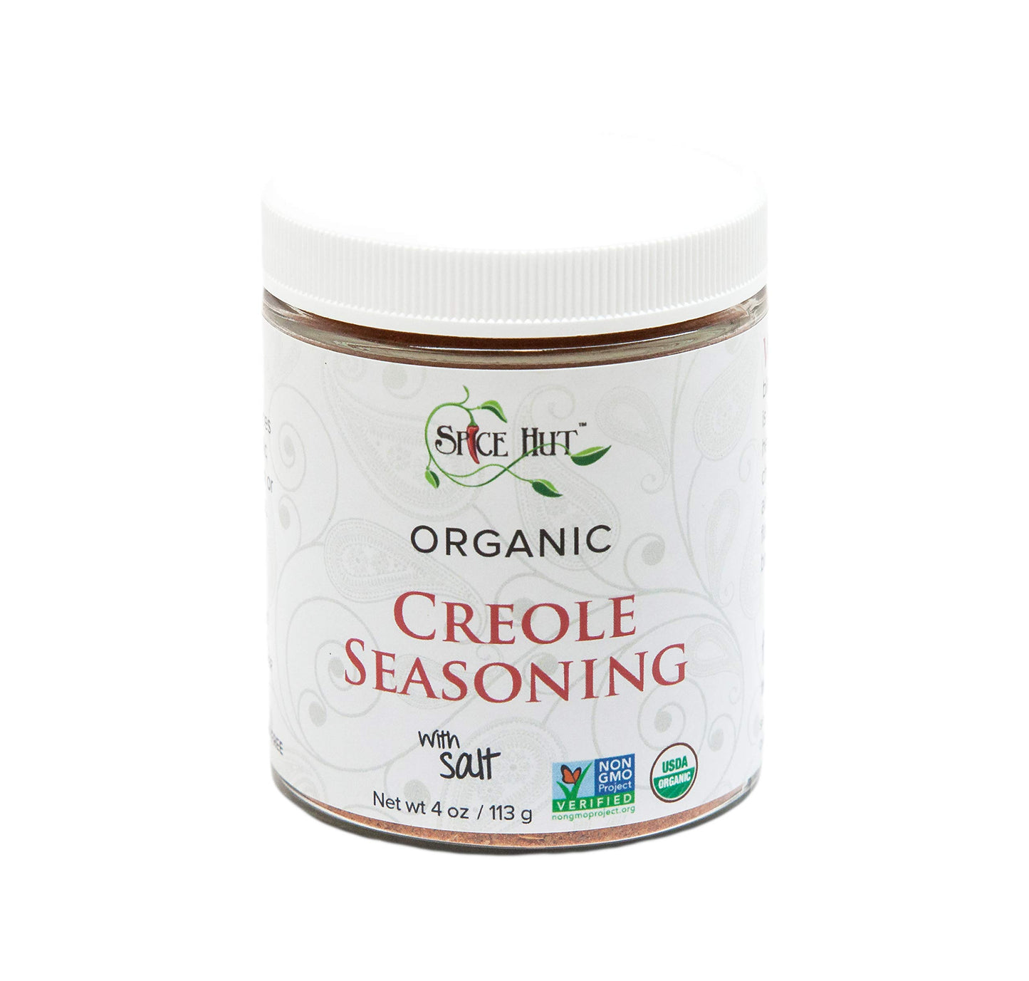 The Spice Hut Creole Seasoning Organic 4oz Glass Jar - All-Natural, Kosher, Gluten Free, Vegan, Keto, No MSG