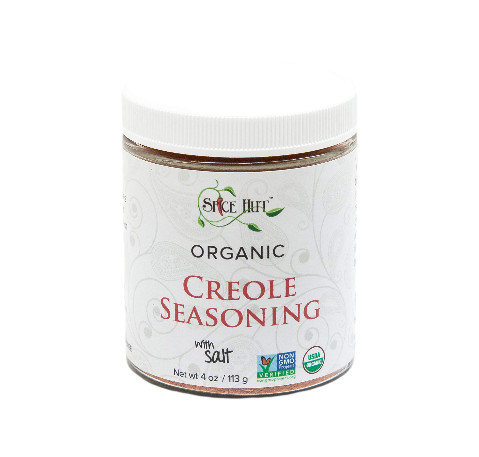 The Spice Hut Creole Seasoning Organic 4oz Glass Jar - All-Natural, Kosher, Gluten Free, Vegan, Keto, No MSG