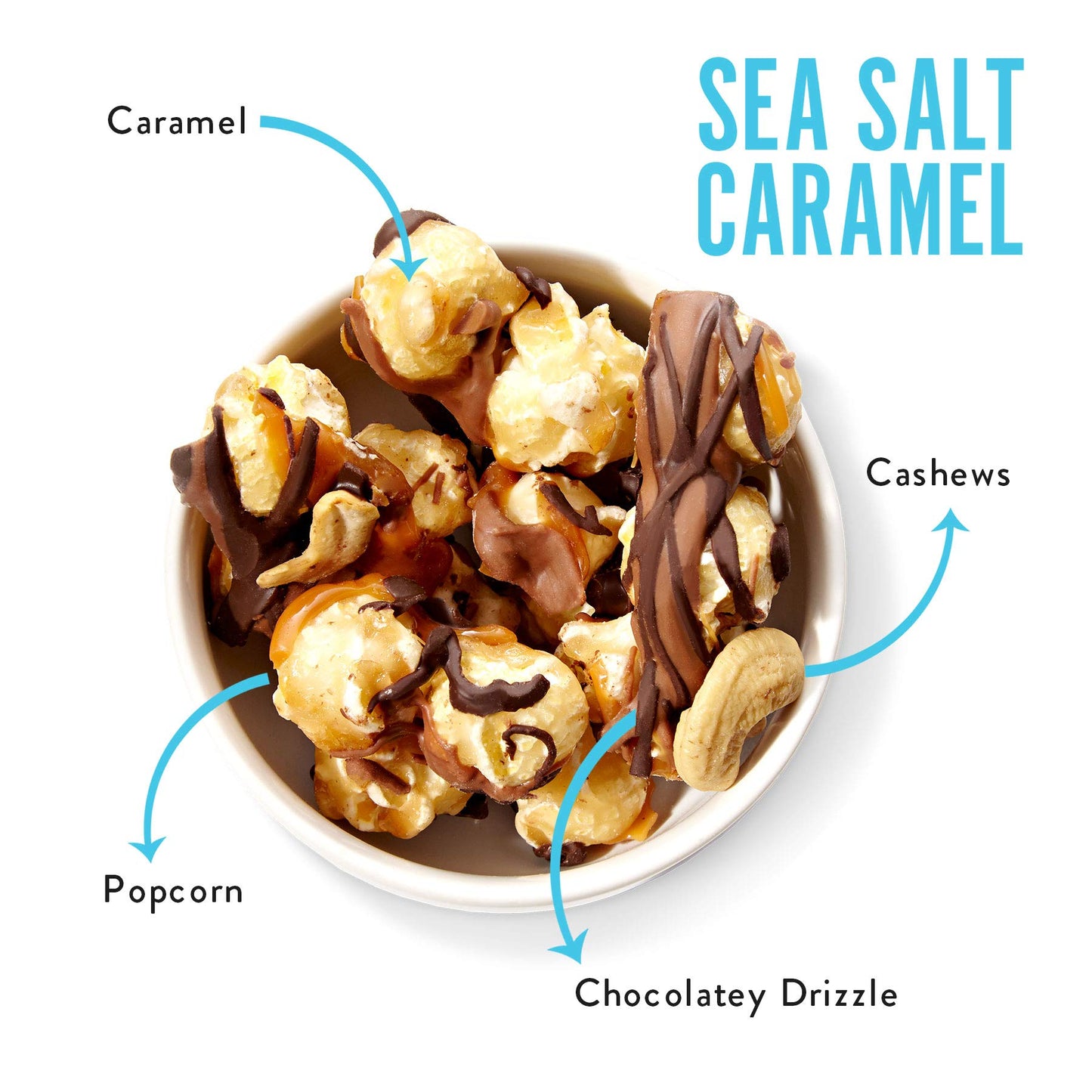 Funky Chunky Sea Salt Caramel Popcorn, 5 Ounce (Pack of 6)